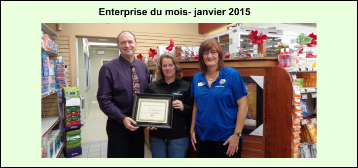 Enterprise du mois- janvier 2015